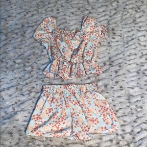 Kensie Girl Floral Kids Matching Set - Blue and Red